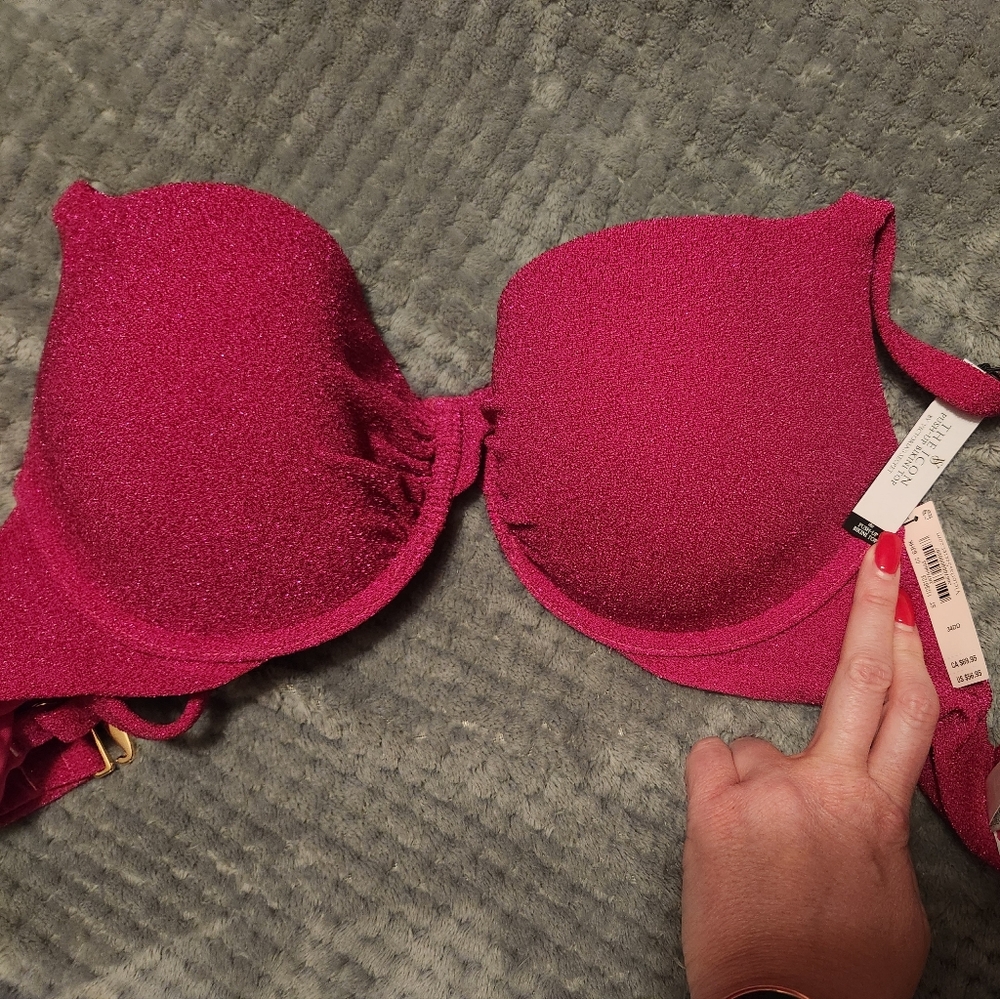 Pink Sparkle Bikini Top